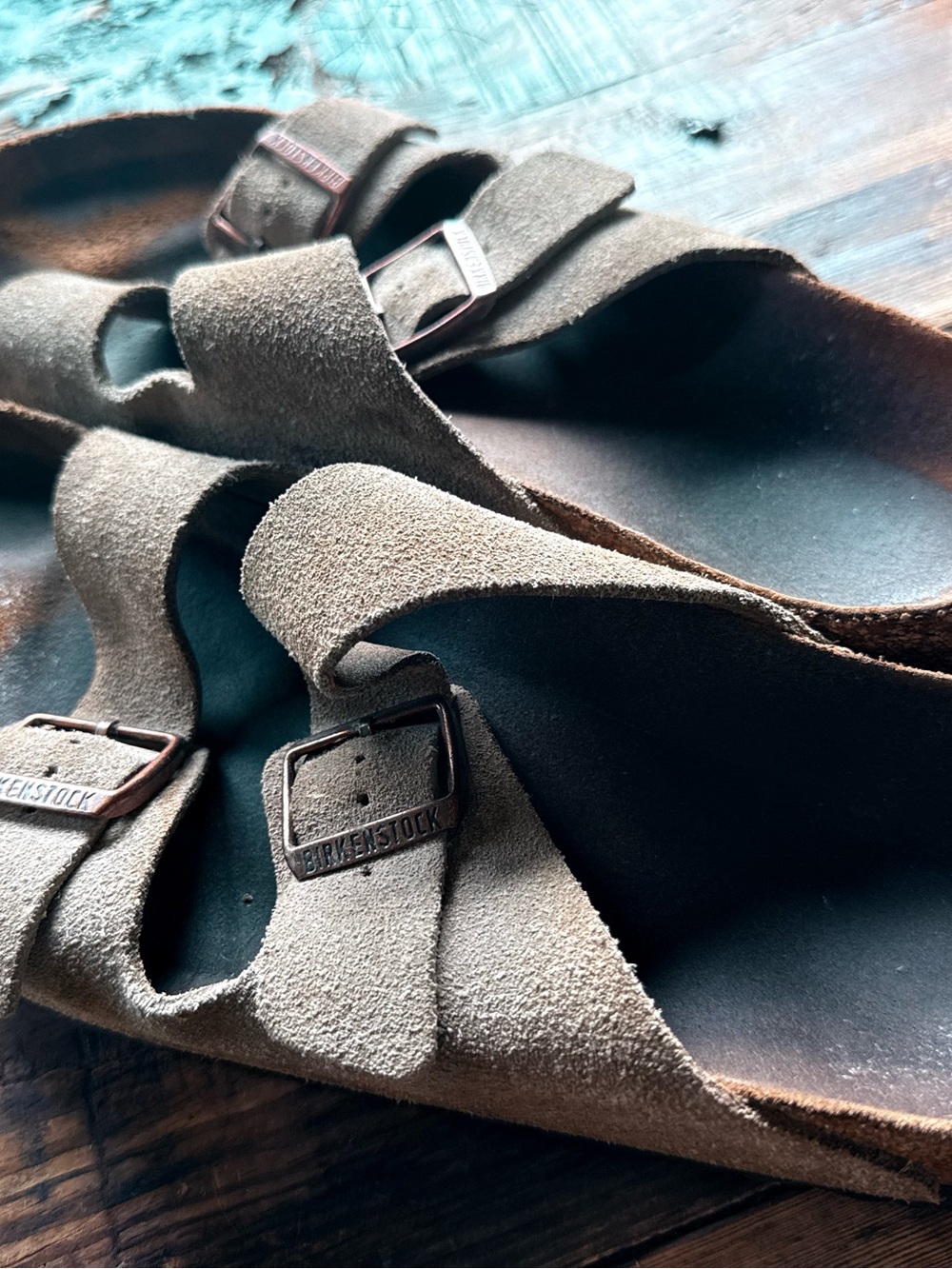 Men’s beige Birkenstock size 14, great condition